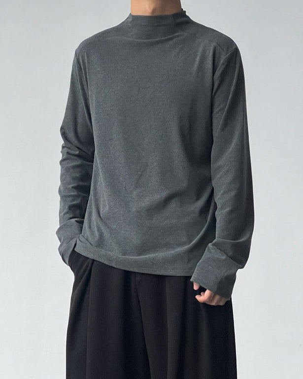 Majica s dugim rukavima i lažnim ovratnikom od pamuka