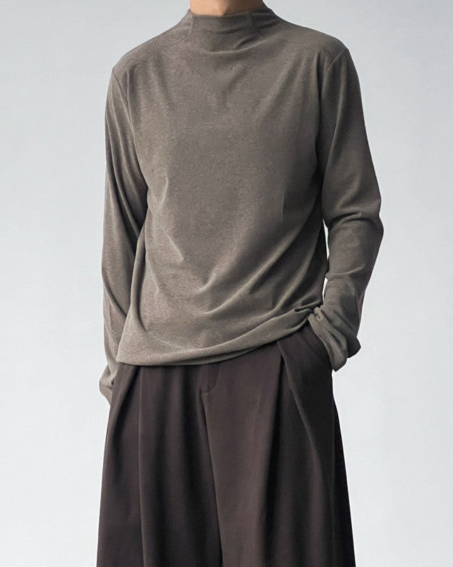 Majica s dugim rukavima i lažnim ovratnikom od pamuka