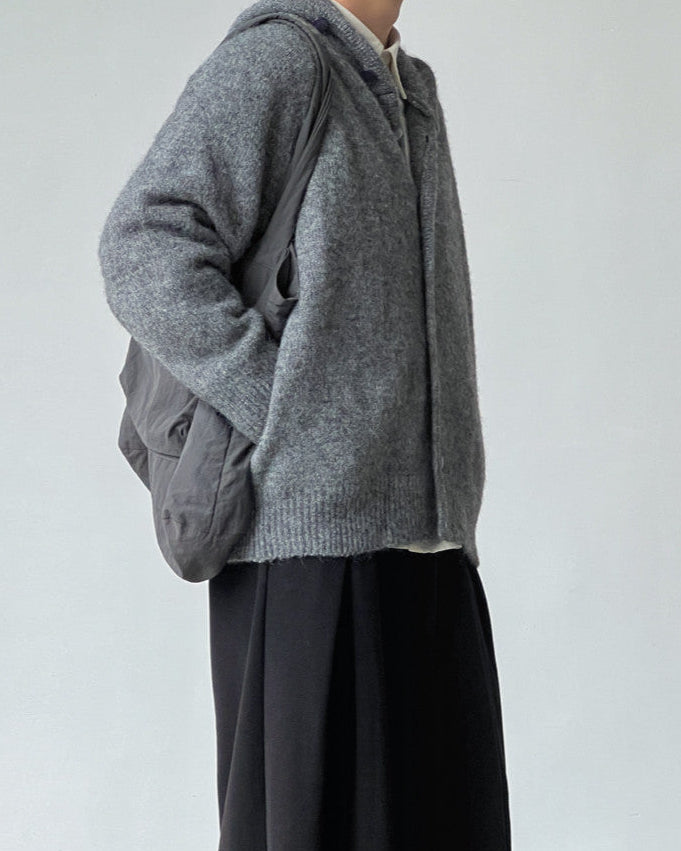 Cardigan od vune s kapuljačom