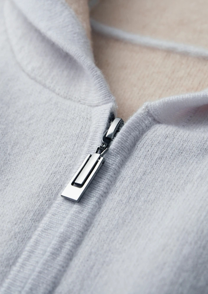 100% KASHMIR DVOJNE BOJE SA ZIPOM KAPU