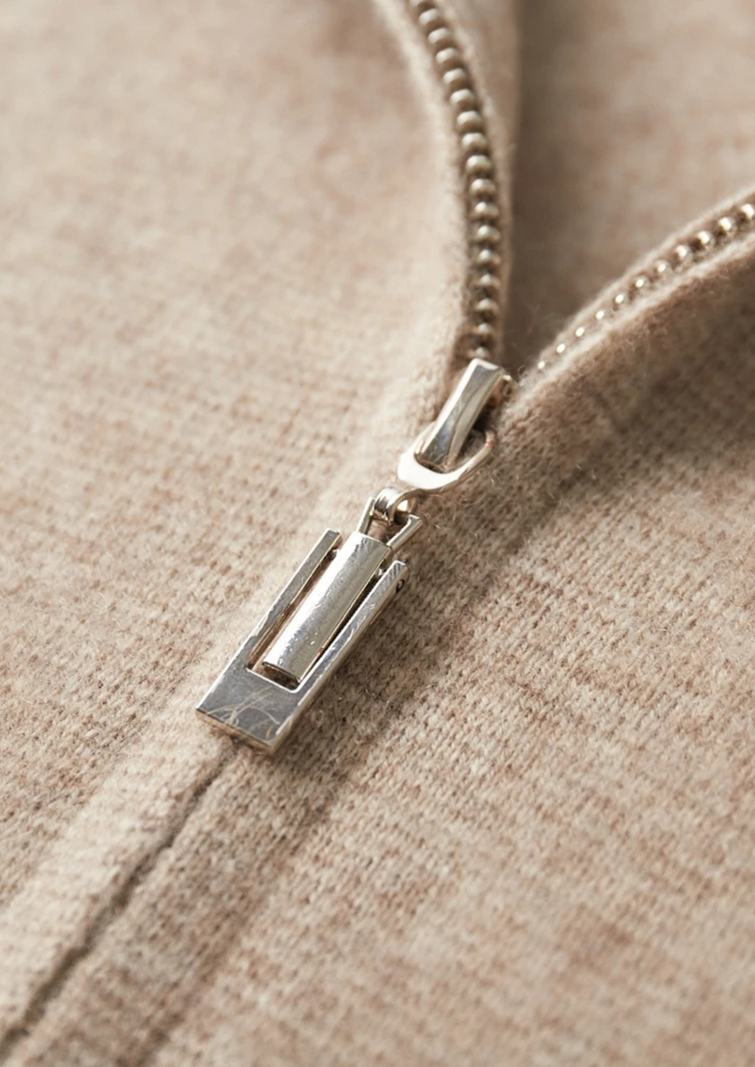 100% KASHMIR ZIP CARDIGAN