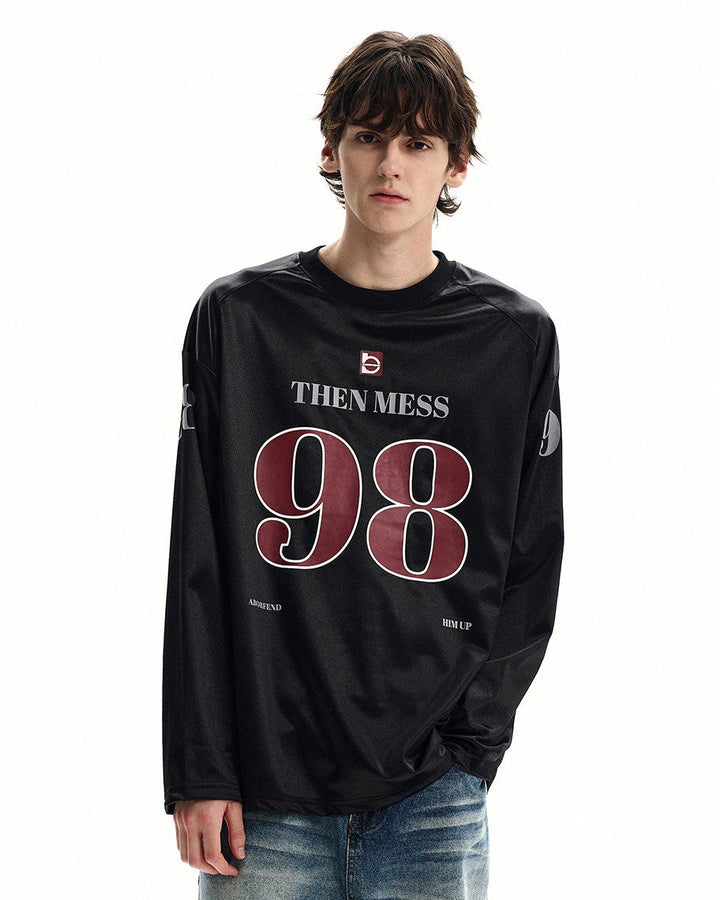 Labava grafička majica dugih rukava