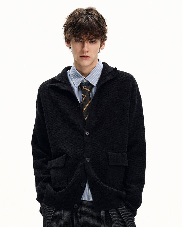 Kardigan od mješavine vune s teksturiranim pletenjem 