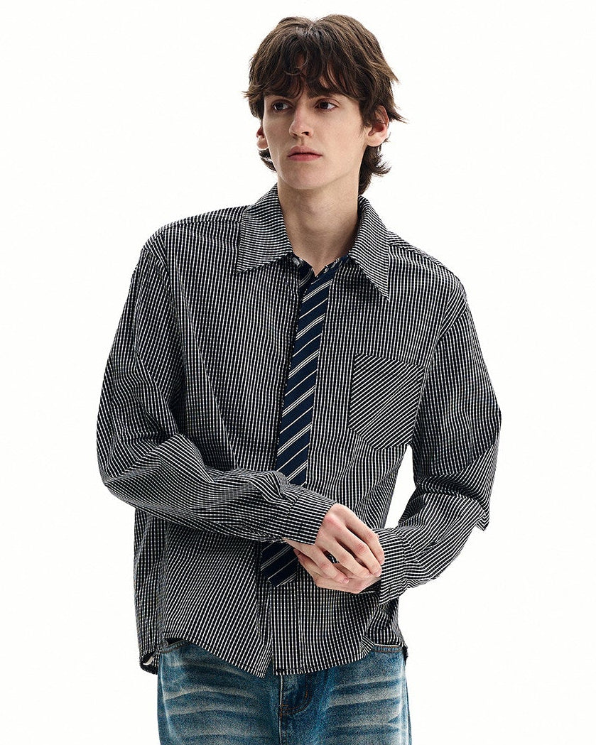 Košulja od pamuka s mikro kariranim uzorkom