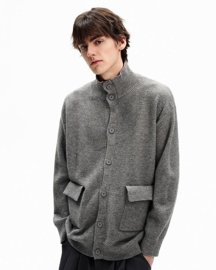 Kardigan od mješavine vune s teksturiranim pletenjem 