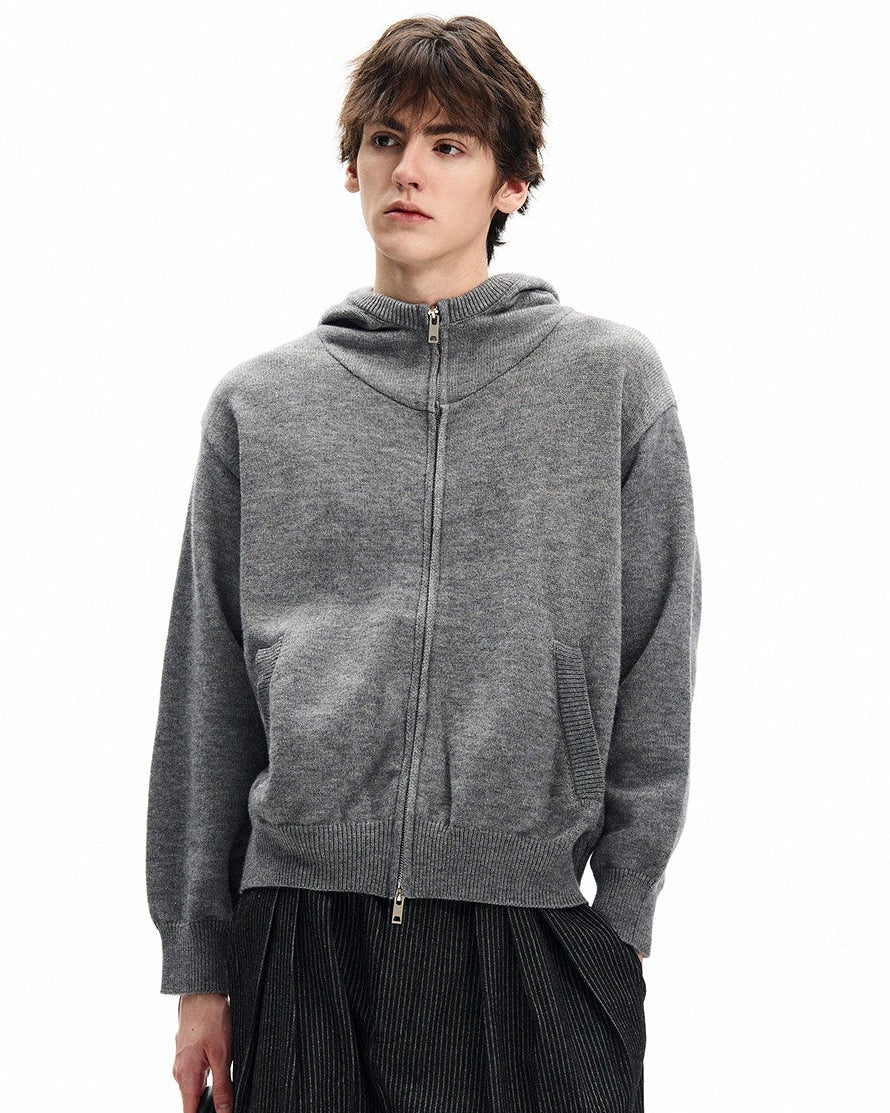 Kardigan s kapuljačom od pletene tkanine