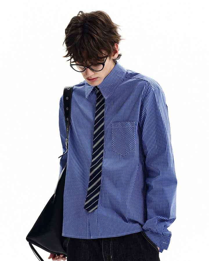 Košulja od pamuka s mikro kariranim uzorkom