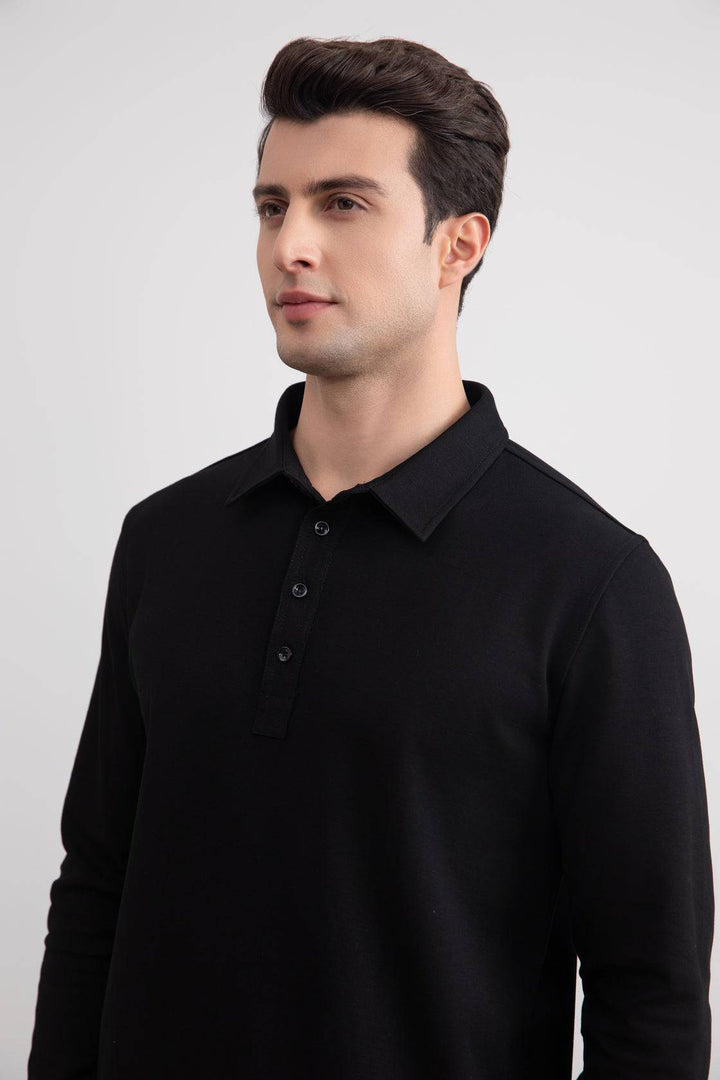 Crna Jersey Polo Majica 