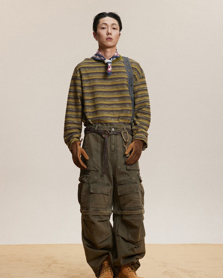 Driftline prugasti pleteni pulover 