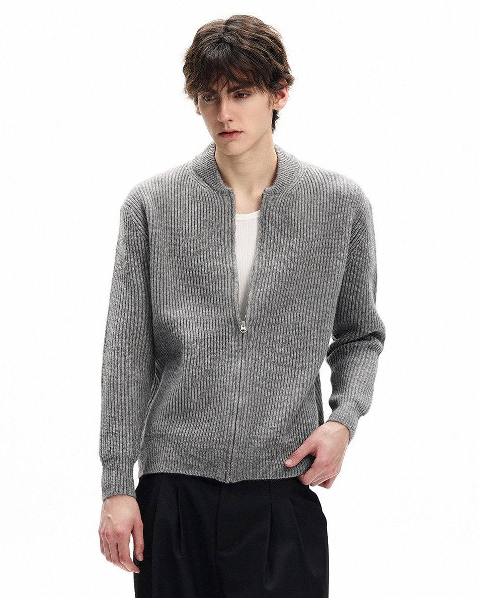 Čista Linija Rebrasti Kardigan 