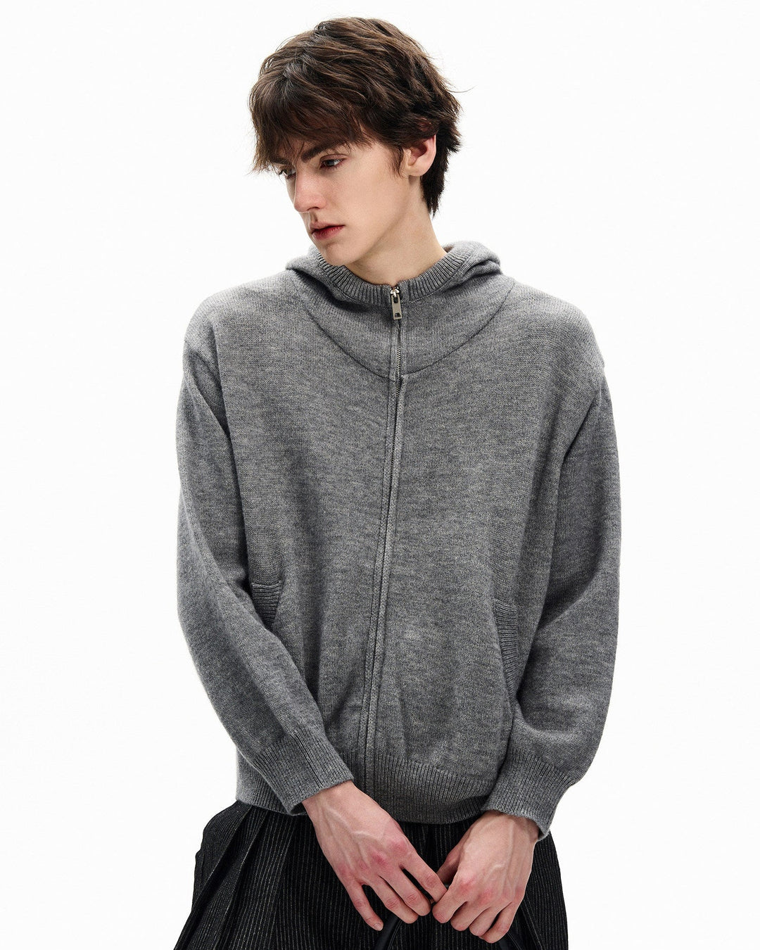 Kardigan s kapuljačom od pletene tkanine