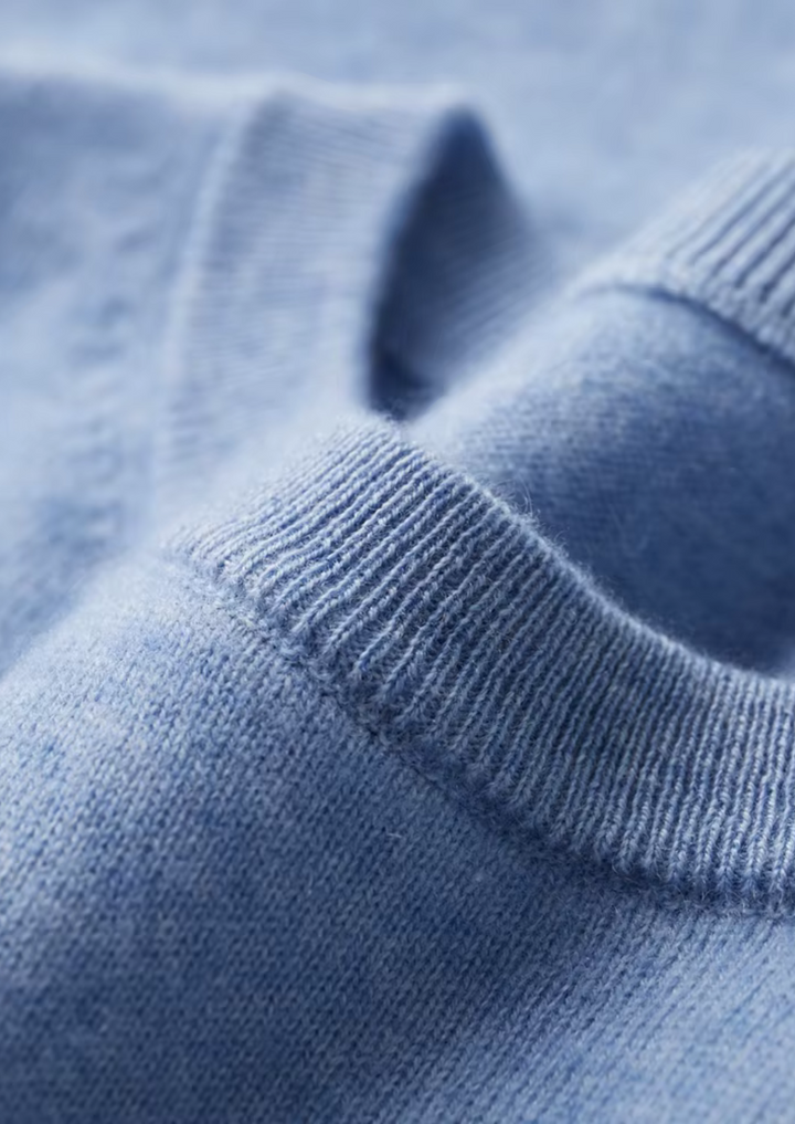 100% KASHMIR KLASIČNA MAJICA S KRAGNOM