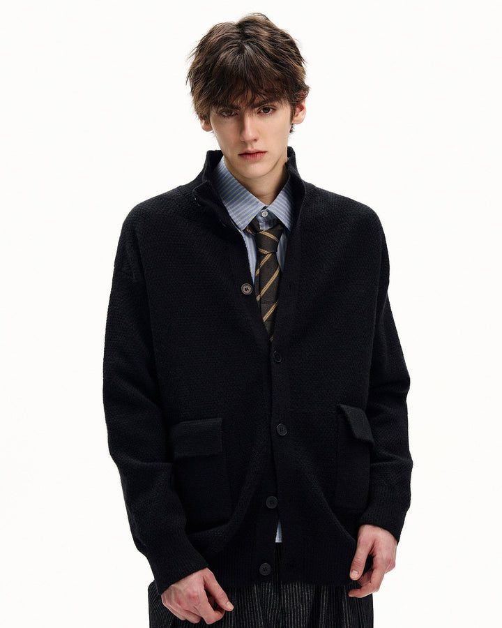 Kardigan od mješavine vune s teksturiranim pletenjem 