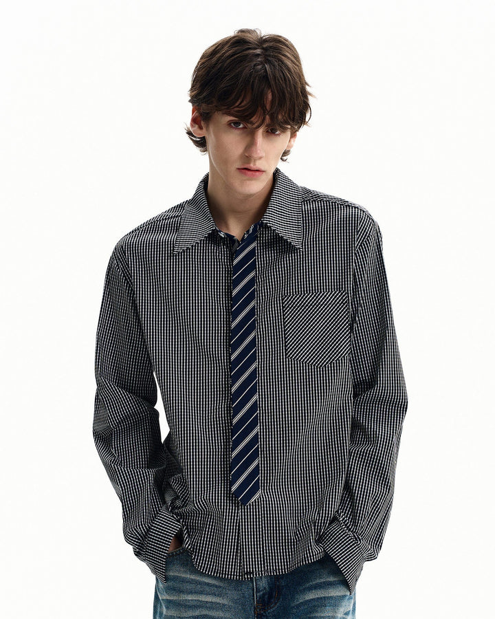 Košulja od pamuka s mikro kariranim uzorkom