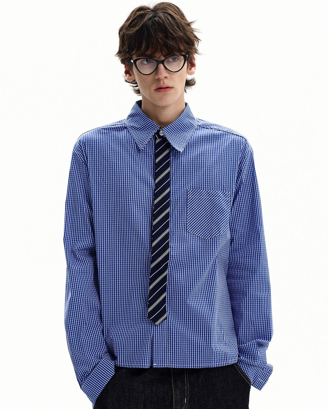 Fine Micro Cotton Grid Shirt