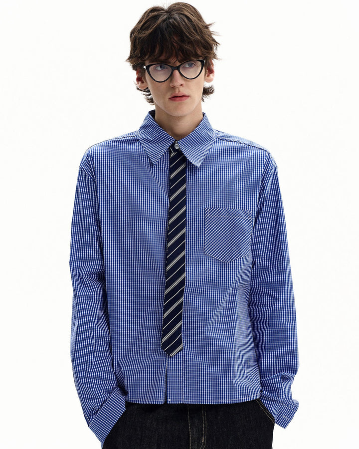 Fine Micro Cotton Grid Shirt