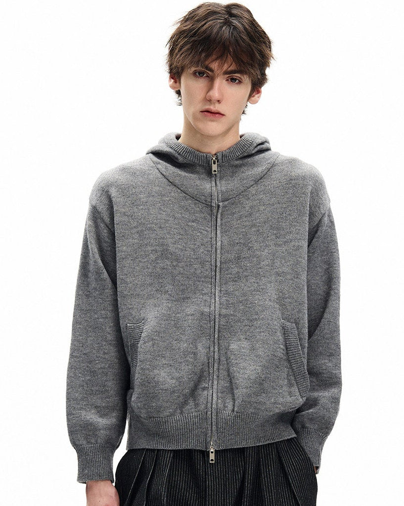 Kardigan s kapuljačom od pletene tkanine