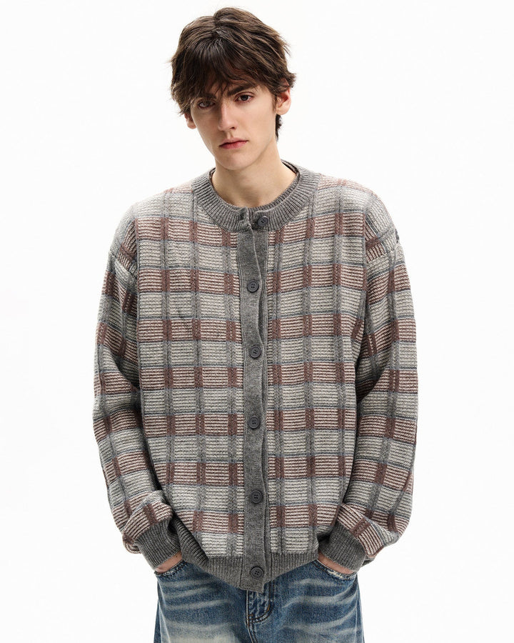 Karirani kardigan od vune 