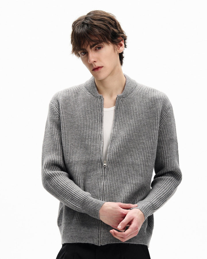 Čista Linija Rebrasti Kardigan 