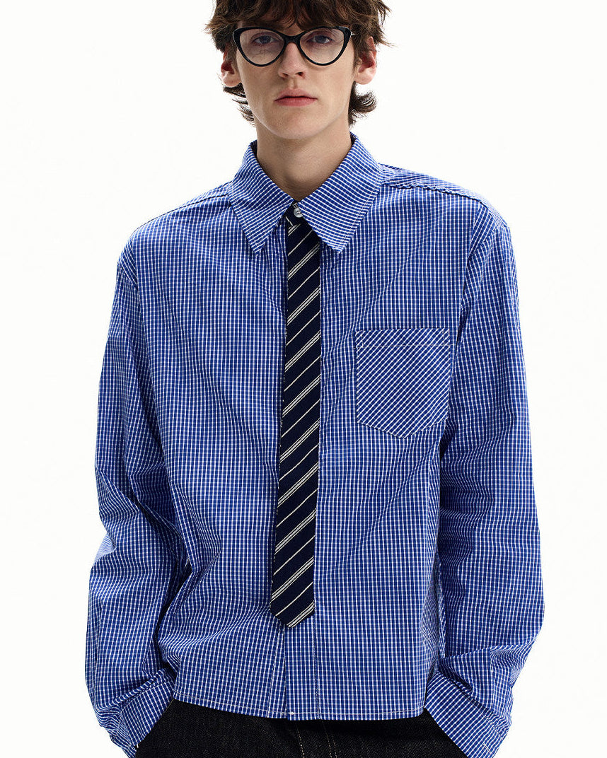 Košulja od pamuka s mikro kariranim uzorkom