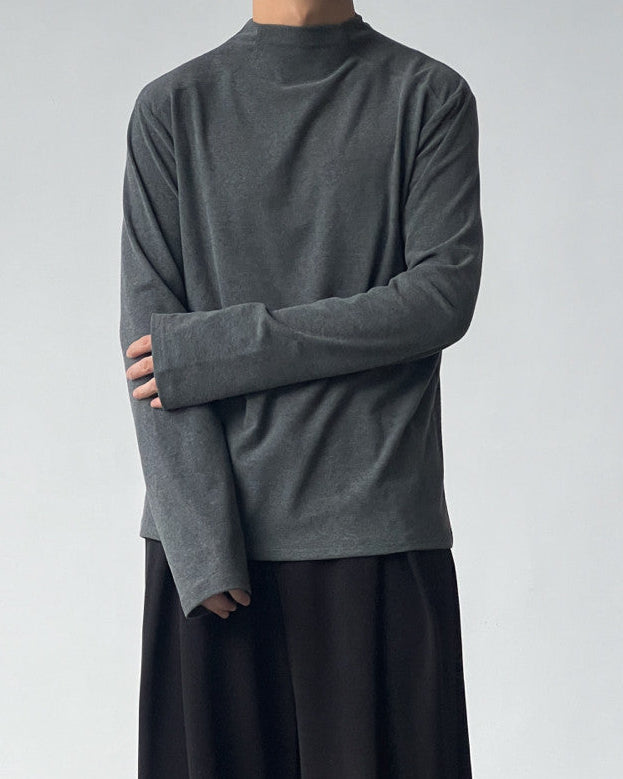 Majica s dugim rukavima i lažnim ovratnikom od pamuka