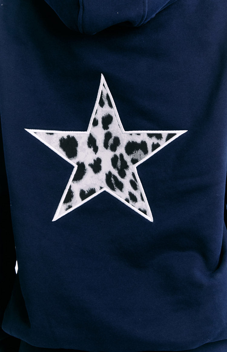 Početni Hoodie s leopard uzorkom u mornarskoj plavoj