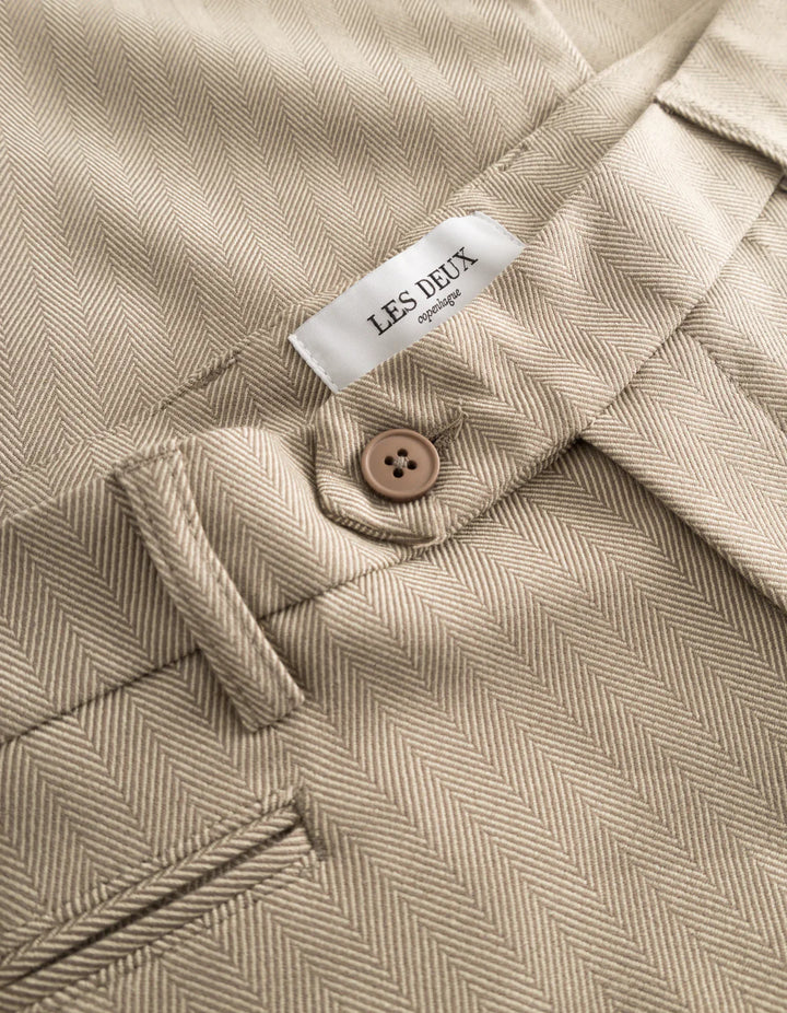 COMO HERRINGBONE HLAČE PIJESAK