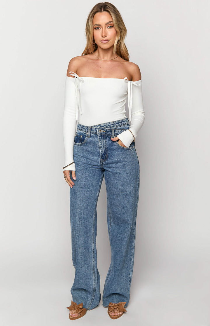 Kansis Blue Nepravilni Struk Traperice