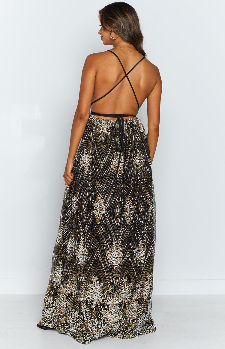 Crna haljina s glitterom Jasmine