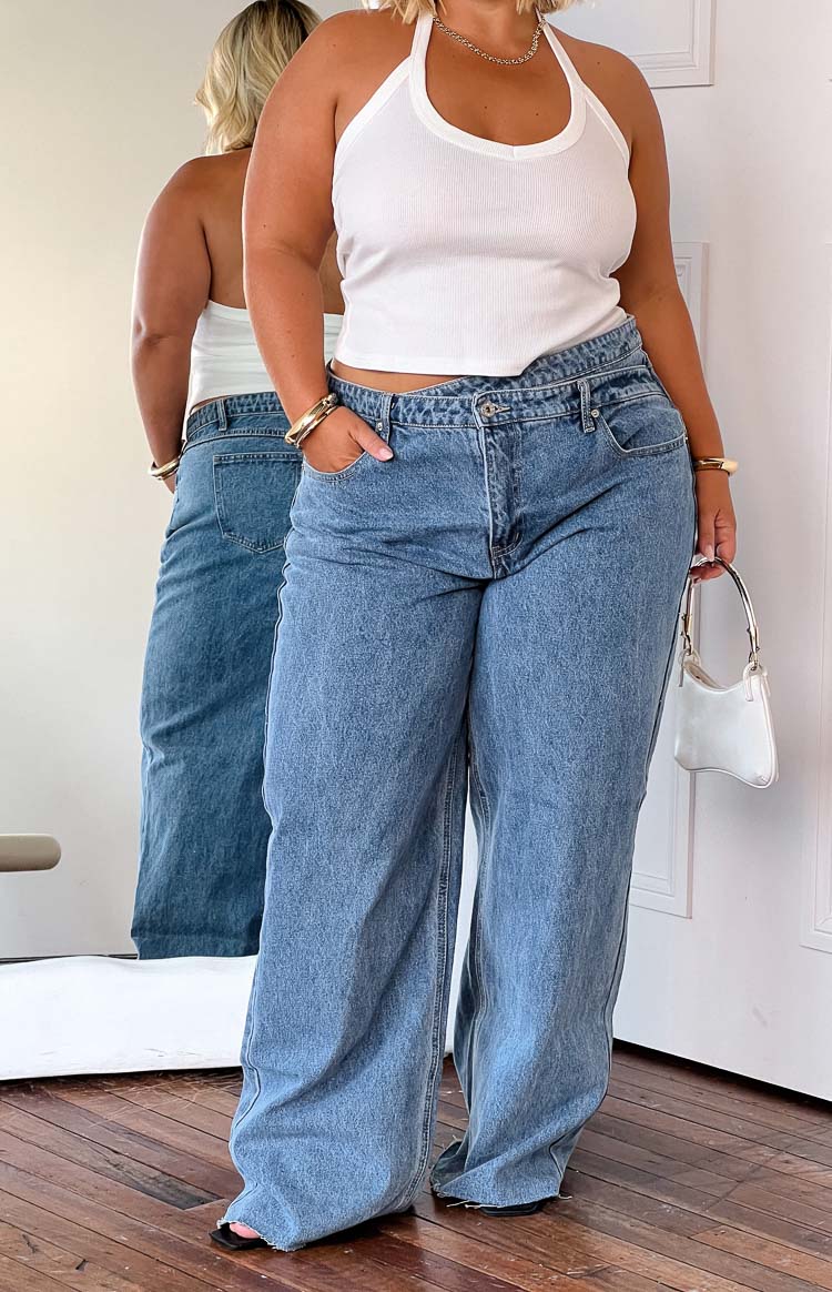 Kansis Blue Nepravilni Struk Traperice