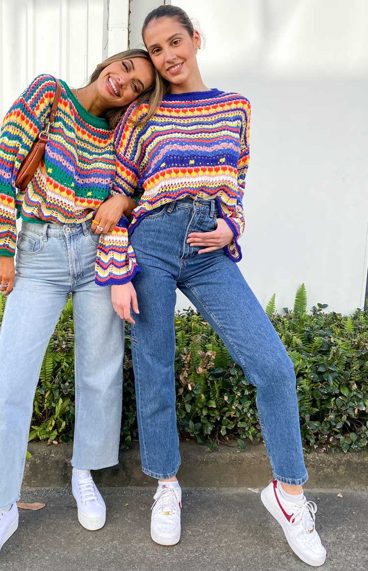 Dugi vikend pulover plavi