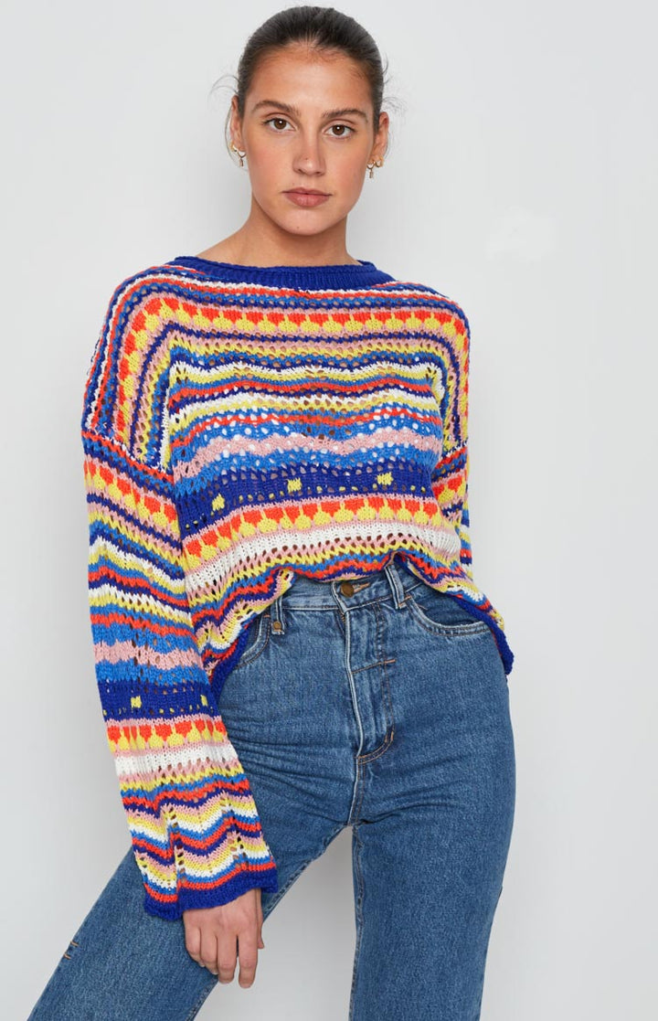 Dugi vikend pulover plavi