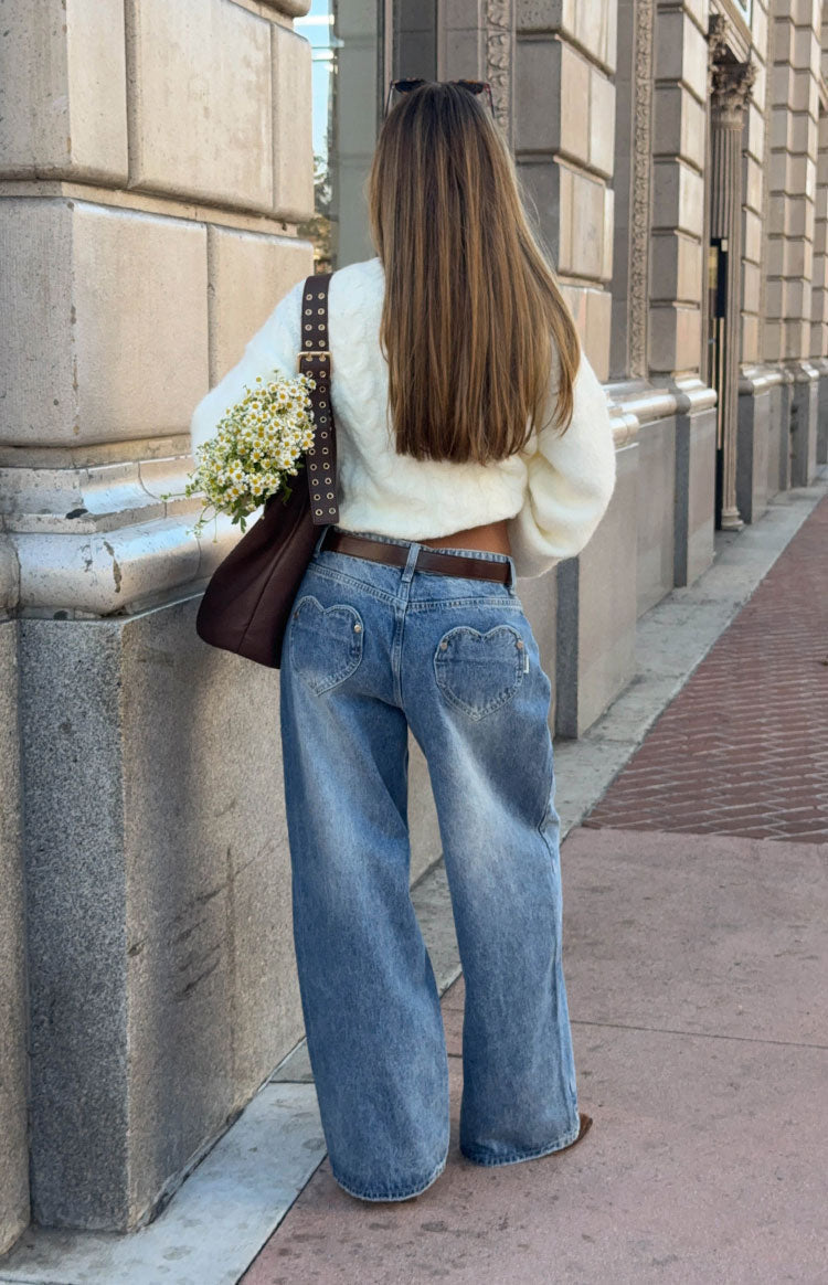 Lovers Lane traperice s džepom u obliku srca srednjeg pranja