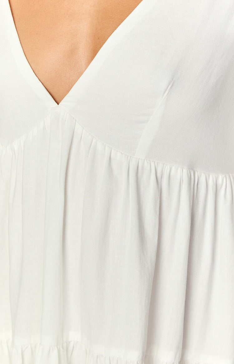 Sretno Srce Bijela Mini Haljina s Dugim Rukavima