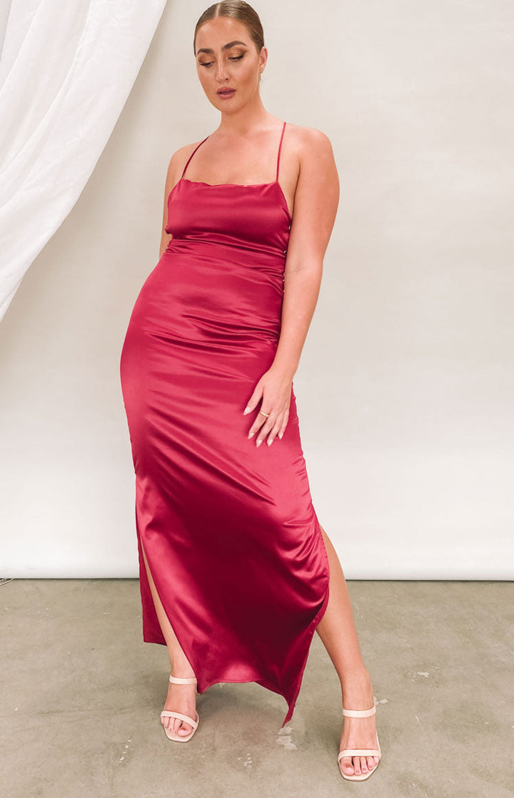 Manhattan Slip Formalna Haljina Vino