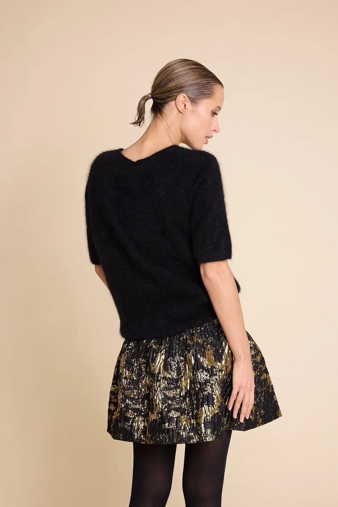 MONROE 24 PLETENA MAJICA CRNA