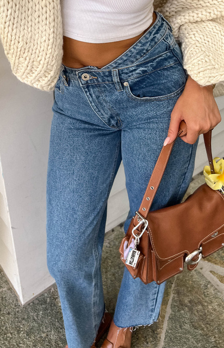 Kansis Blue Nepravilni Struk Traperice