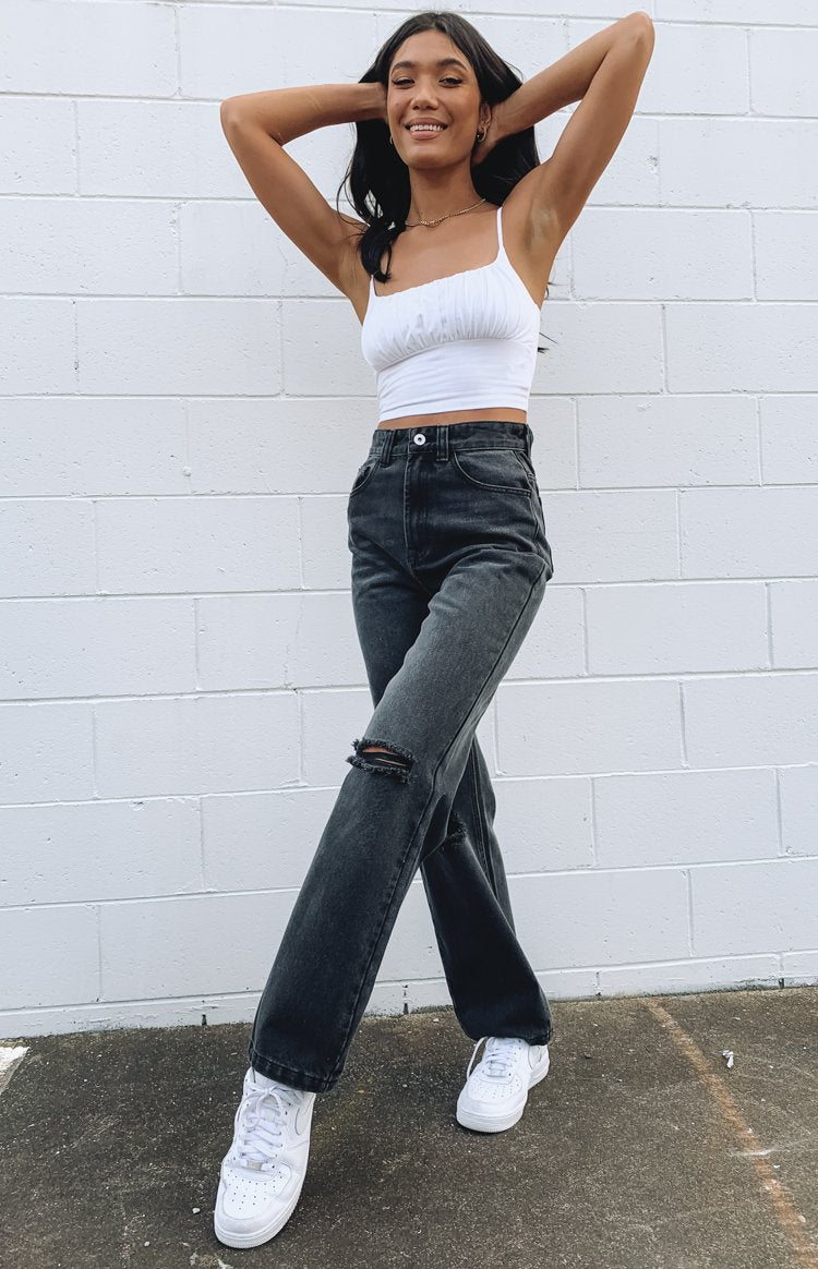 Robin široke traperice crne pranja