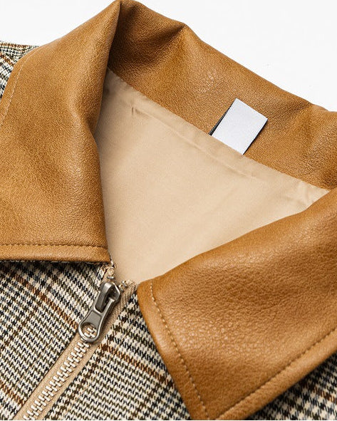 Jakna Denver teksturirani karirani karirani uzor