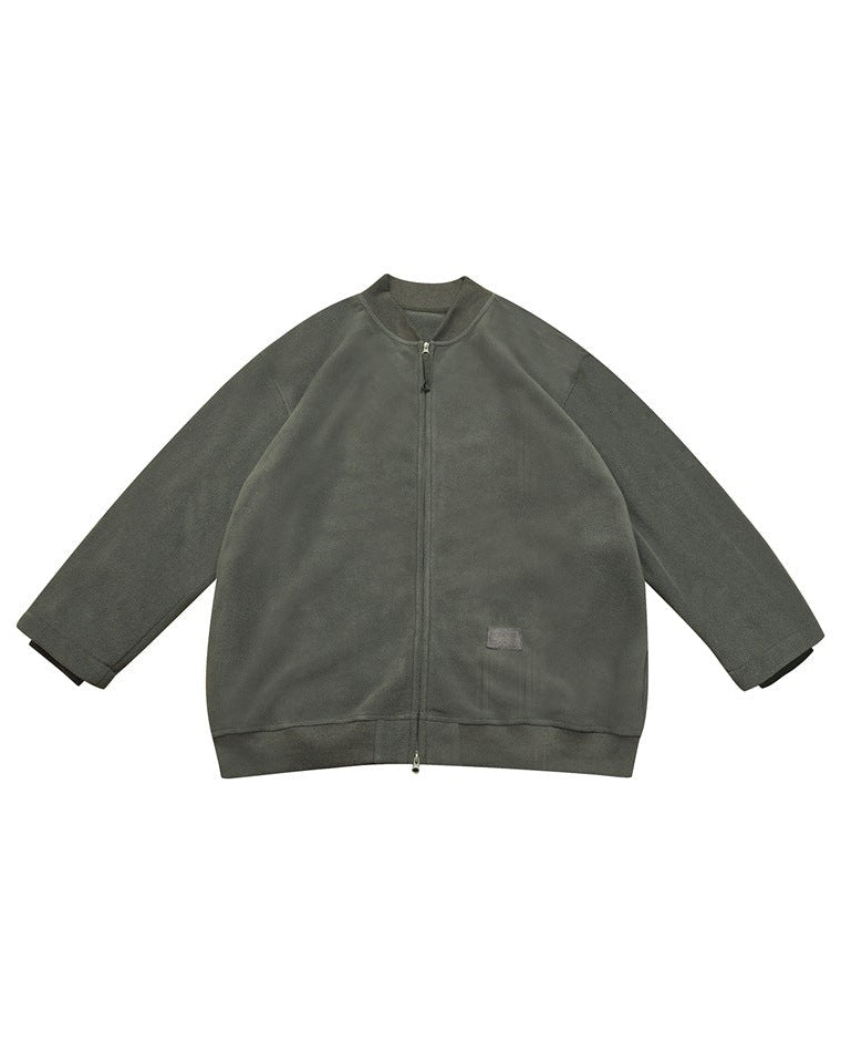 Revere Zip-Front Fleece Sweat Cardigan