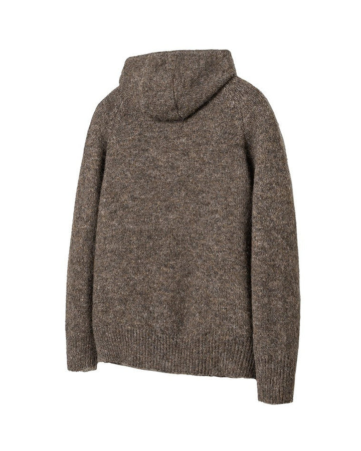 Velur pleteni kardigan s kapuljačom