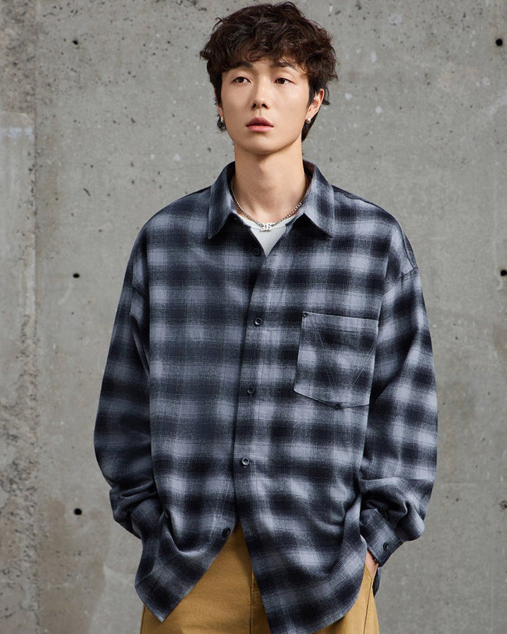 Boulder Plaid Casual Polo Majica s Dugim Rukavima