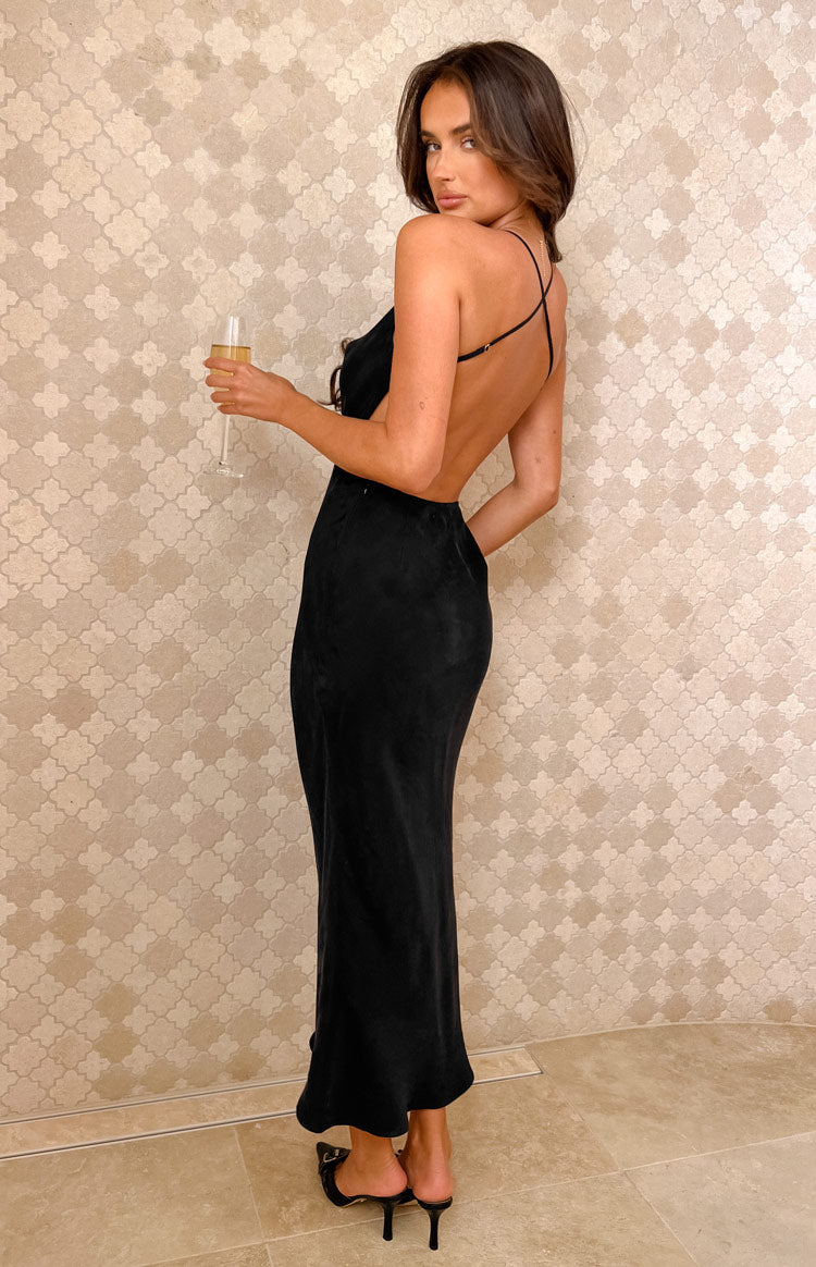 Opal Crna Midi Haljina