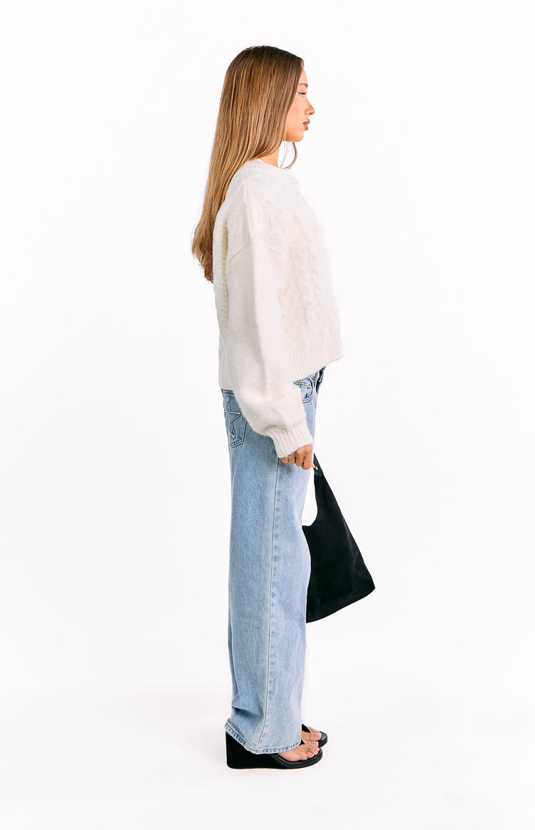 Percy kremasti pleteni kardigan