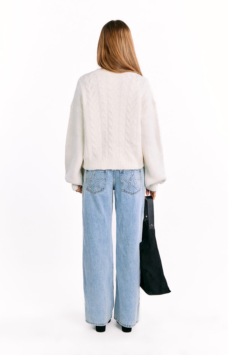 Percy kremasti pleteni kardigan