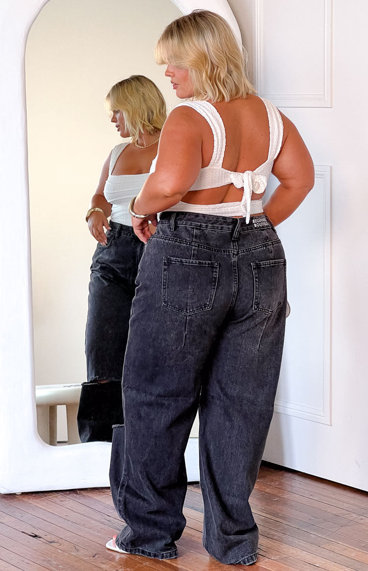 Robin široke traperice crne pranja