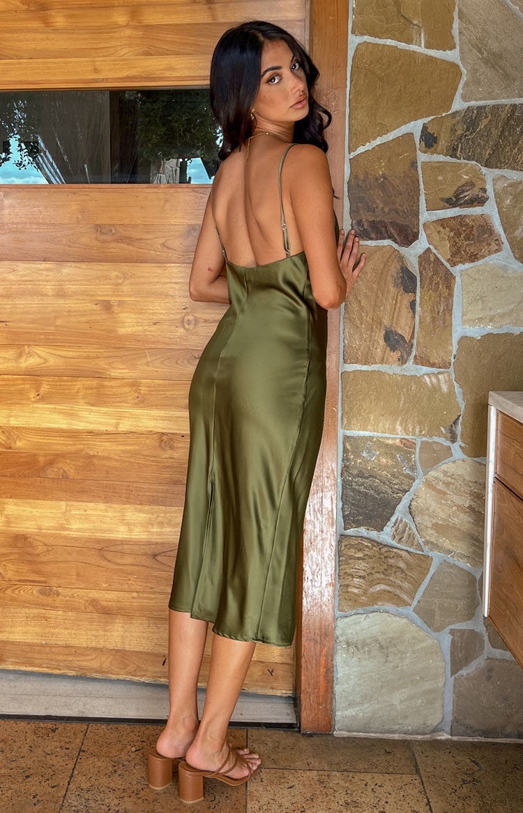 Schiffer Slip Midi Haljina Khaki