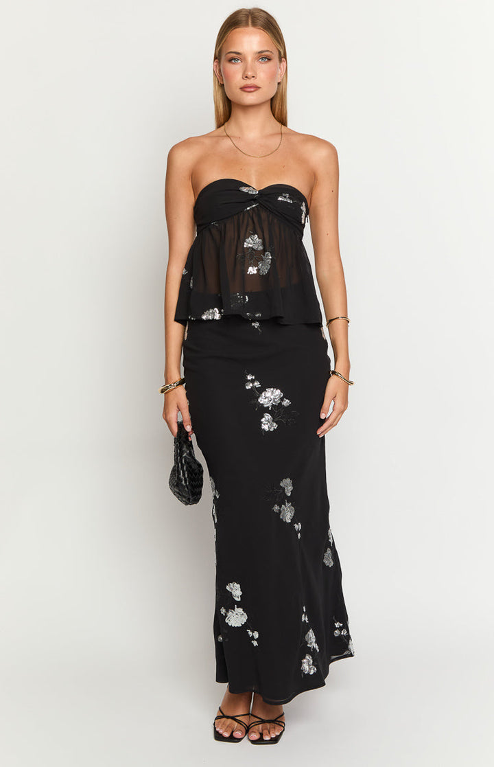 Shyla Crna Maxi Suknja