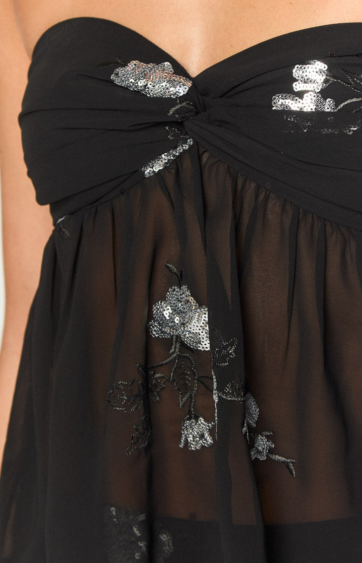 Shyla Crni Top Bez Naramenice