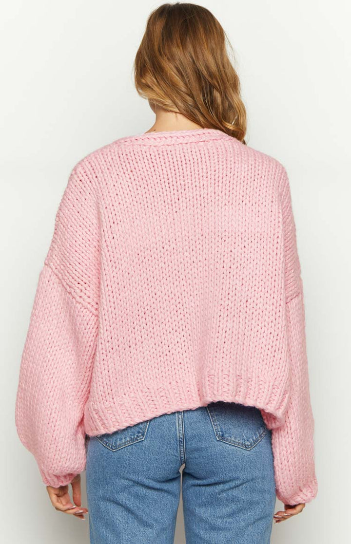 Sorbet Ružičasti Chunky Cardigan